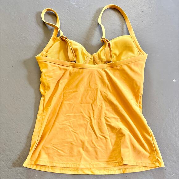 Athleta Twist Up Tankini Swim Top Strappy Mustard Yellow 32B/C - Picture 4 of 7